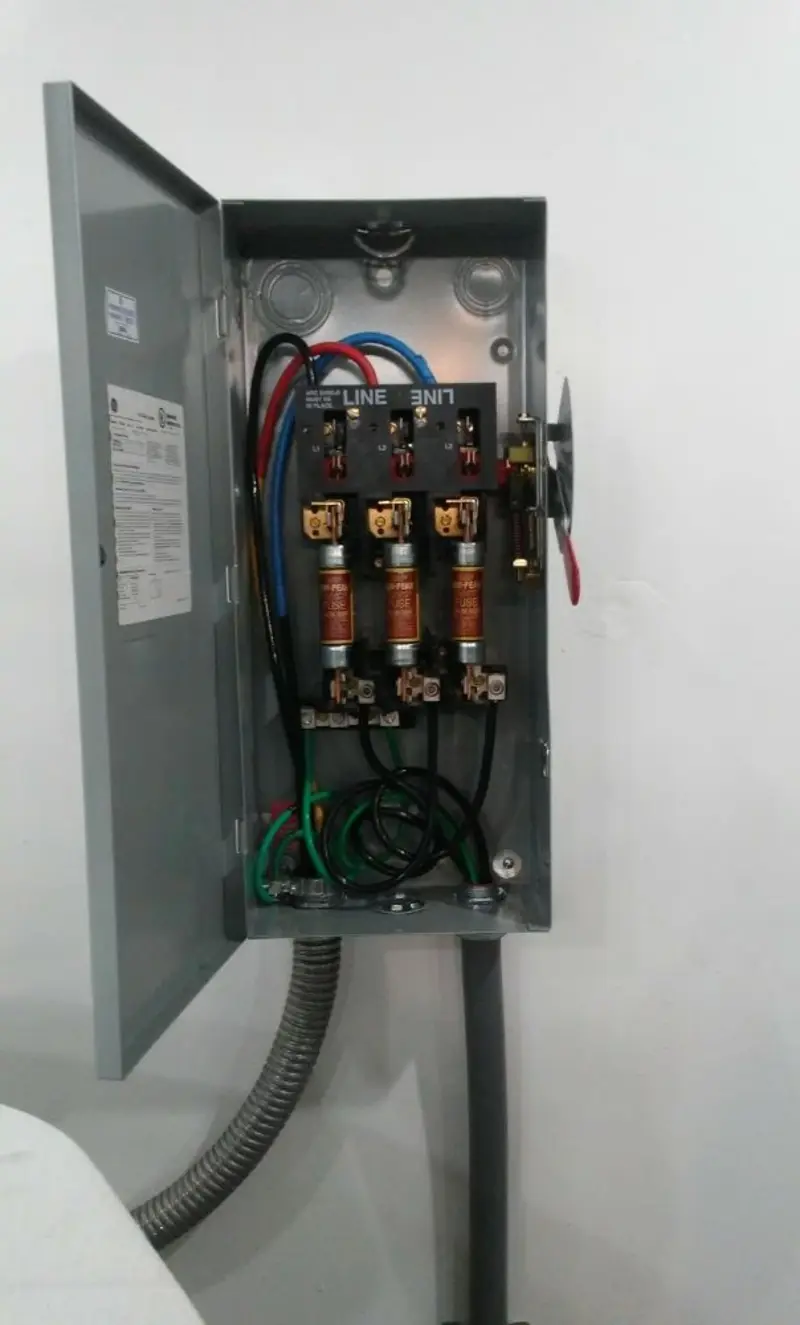 Three-phase disconnect switch installed for Electrical Wiring & Rewiring in DeForest